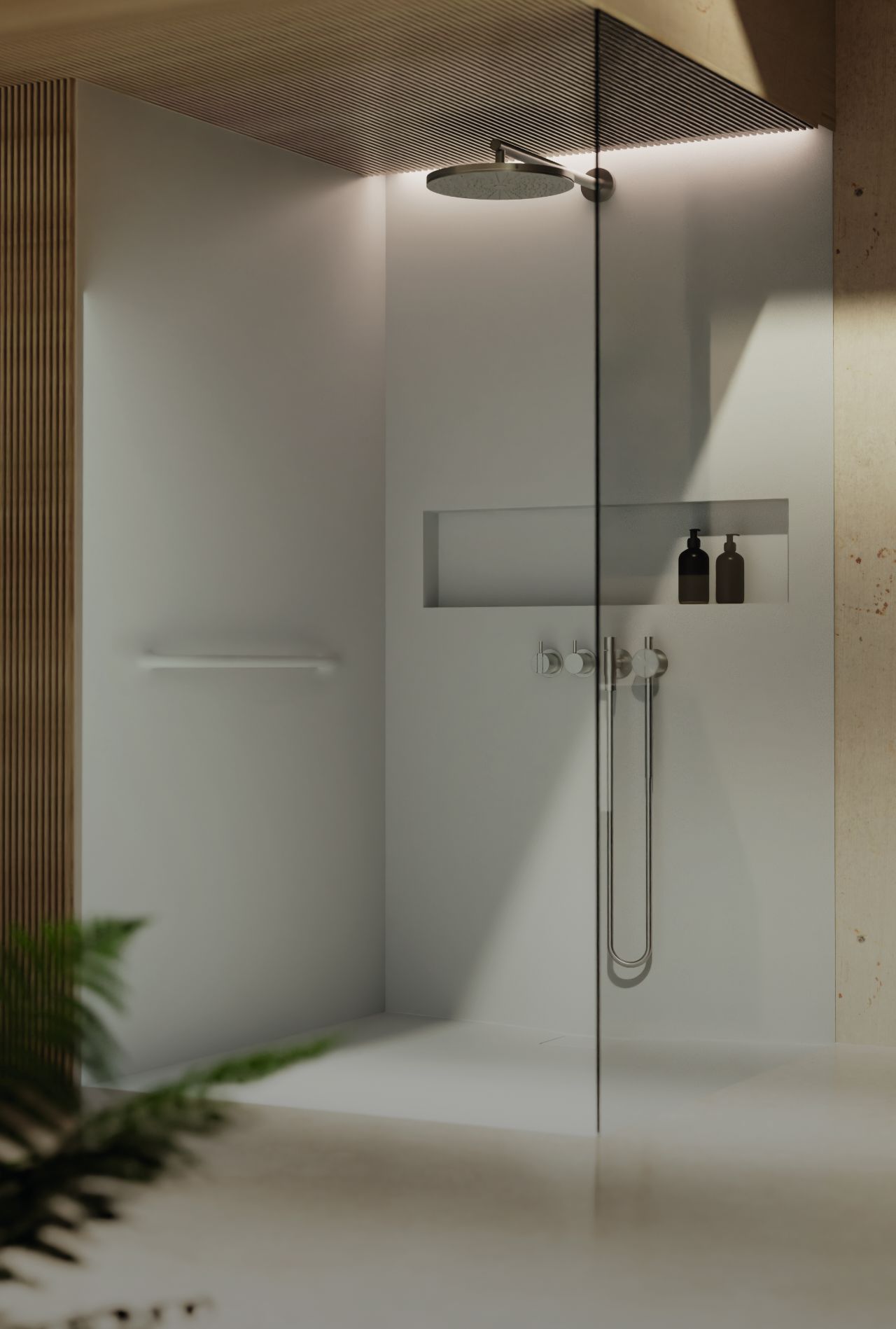 Dusche-aus-Mineralwerkstoff-mit-Glastrennwand