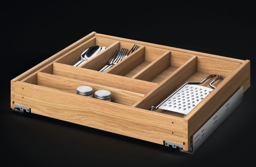 Besteckschublade mit herausnehmbarem Einsatz