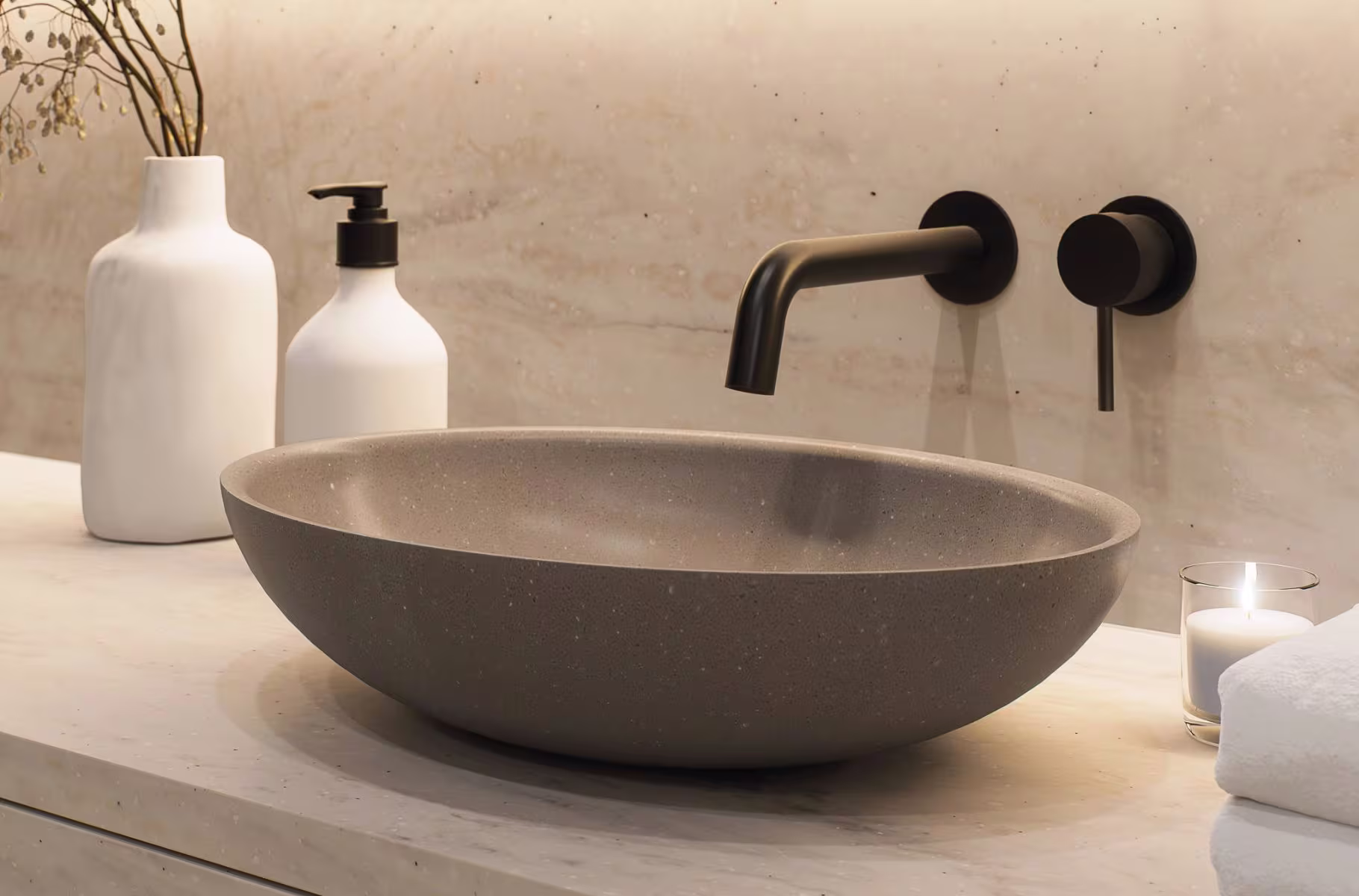 Hasenkopf-Becken-Mineralwerkstoff